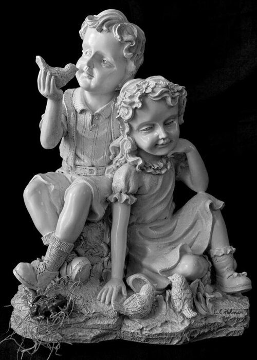 Statue Greeting Card featuring the photograph Stone Siblings by Christopher Holmes