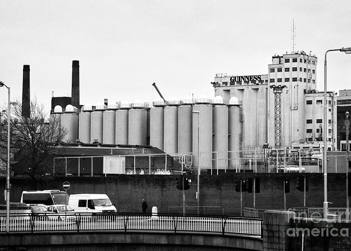 Guinness Greeting Card featuring the photograph storage tanks at the guinness brewery st james gate dublin Ireland by Joe Fox