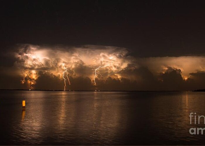 Lightning Greeting Card featuring the photograph Storm Before Dawn by Quinn Sedam