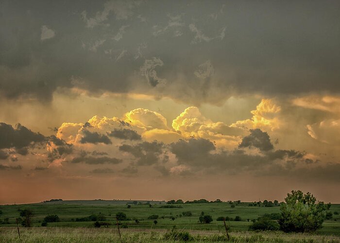 Sunset Greeting Card featuring the photograph Storm Clouds #5 by Jolynn Reed