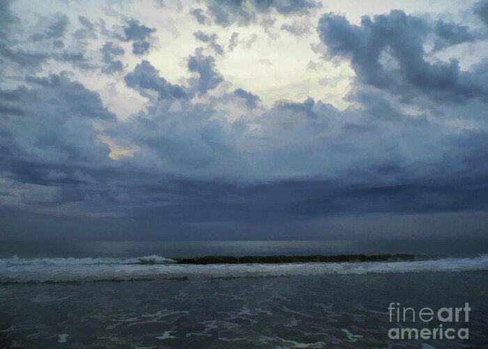 Sunrise Greeting Card featuring the photograph Storm Clouds At The Beach by D Hackett