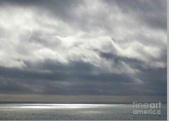 Ocean Greeting Card featuring the photograph Storm Clouds on the Horizon by Joyce Creswell
