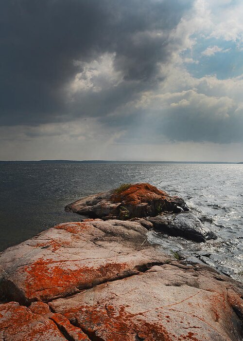 Wall Island Greeting Card featuring the photograph Storm Clouds over Wall Island by Steve Somerville