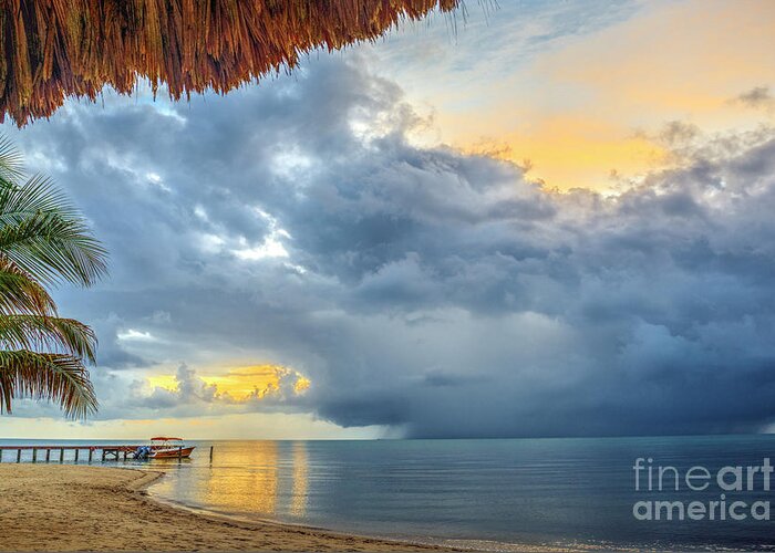 Placencia Greeting Card featuring the photograph Storm Moving in by David Zanzinger