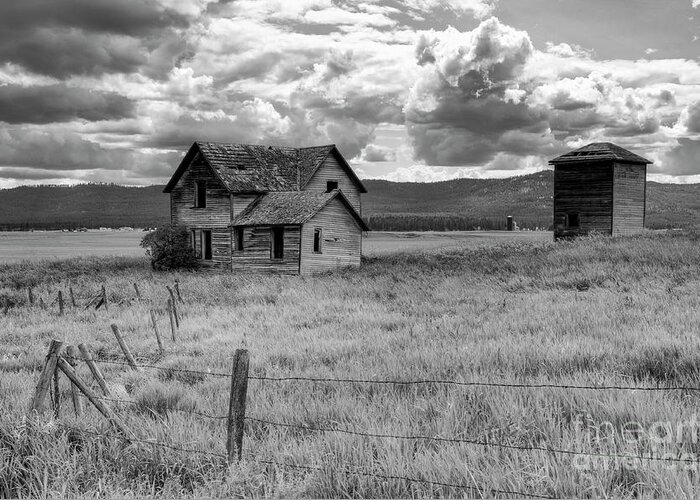 Black And White Greeting Card featuring the photograph Storm Over Big Sky Montana by Sandra Bronstein