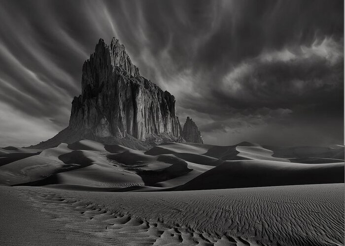 Shiprock Greeting Card featuring the photograph Storm over Shiprock New Mexico by Keith Kapple