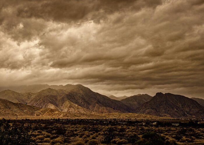 Anza - Borrego Desert State Park Greeting Card featuring the photograph Storm over the Borrego Valley by Peter Tellone