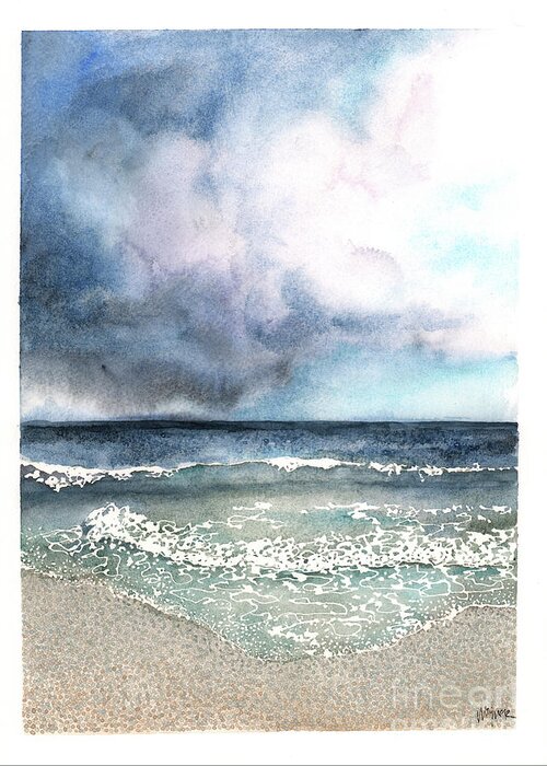 Storm Greeting Card featuring the painting Stormy Day by Hilda Wagner