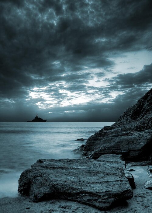 Bay Greeting Card featuring the photograph Stormy Ocean by Jaroslaw Grudzinski