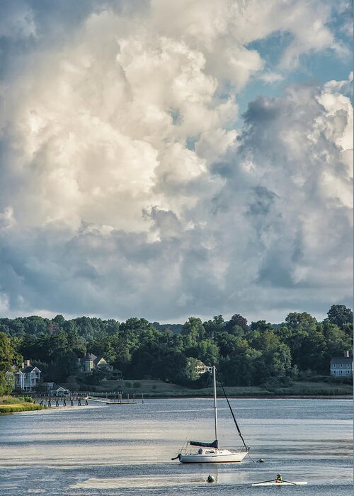 Rowing Greeting Card featuring the photograph Stormy Sunday Morning On The Navesink River by Gary Slawsky