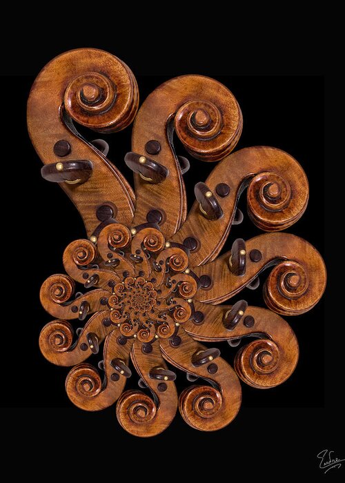 Stradivarius Greeting Card featuring the photograph Stradivarius Scroll Spiral by Endre Balogh