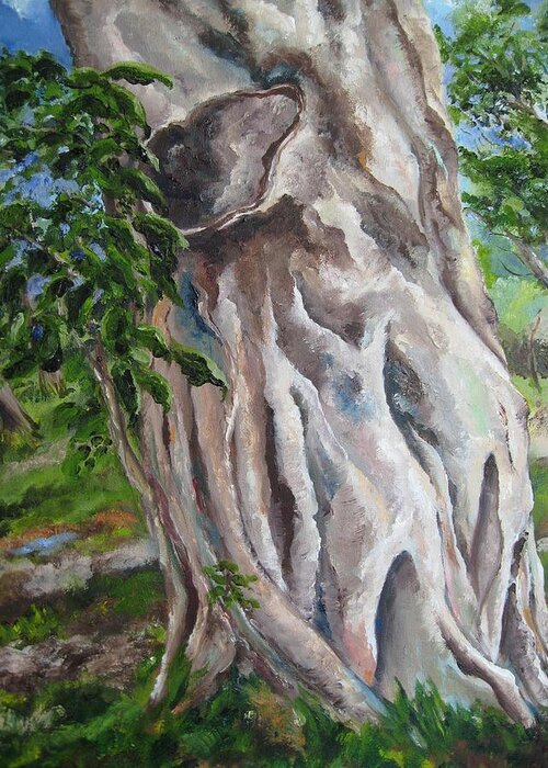 Landscape Greeting Card featuring the painting Strangler Fig by Lisa Boyd