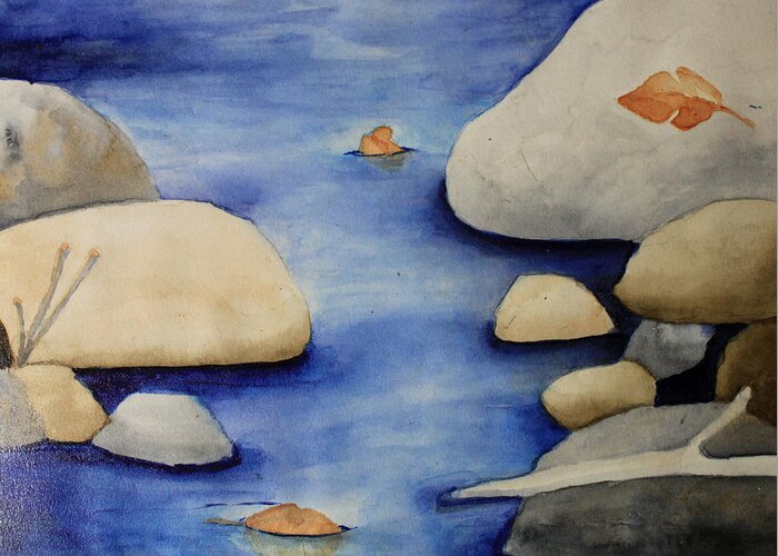 Water Greeting Card featuring the painting Stream by April Burton
