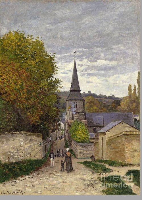 Street In Sainte-adresse Greeting Card featuring the painting Street in Sainte Adresse by Claude Monet
