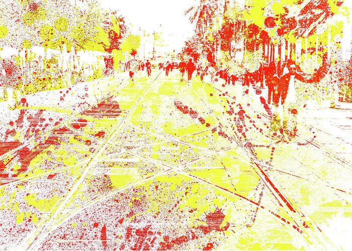 Urban Greeting Card featuring the digital art Street Splash by AM FineArtPrints