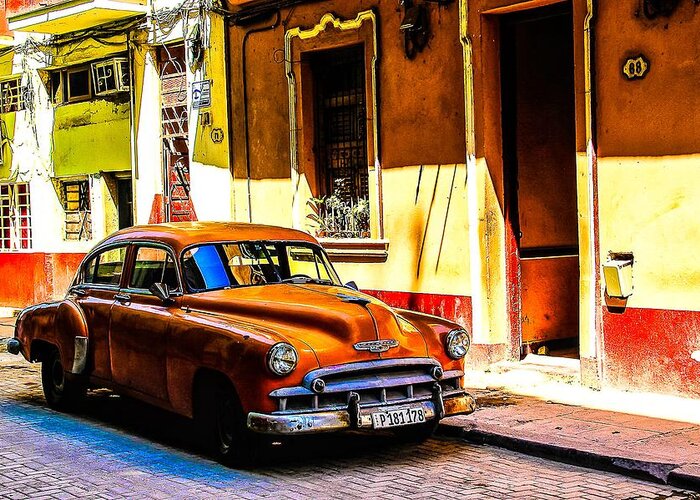  Greeting Card featuring the photograph Streets of Havana by Michael Nowotny