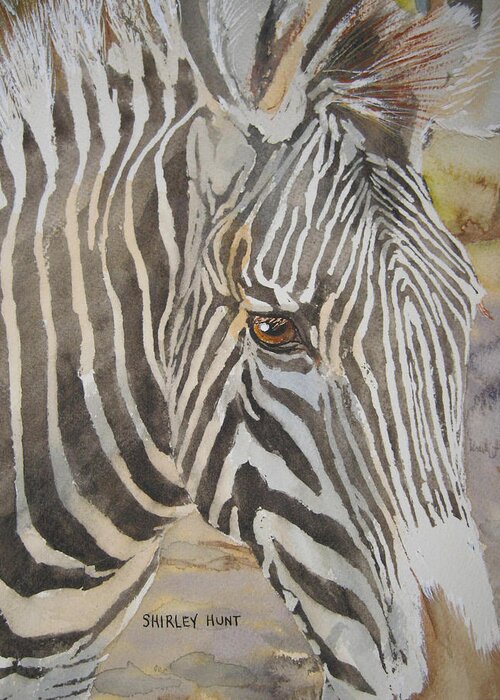 Zoological Greeting Card featuring the painting Stripes by Shirley Braithwaite Hunt