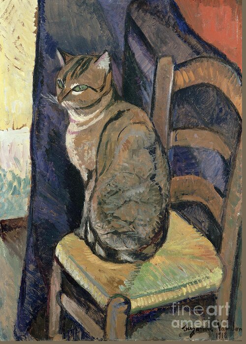 Study Greeting Card featuring the painting Study of A Cat by Suzanne Valadon