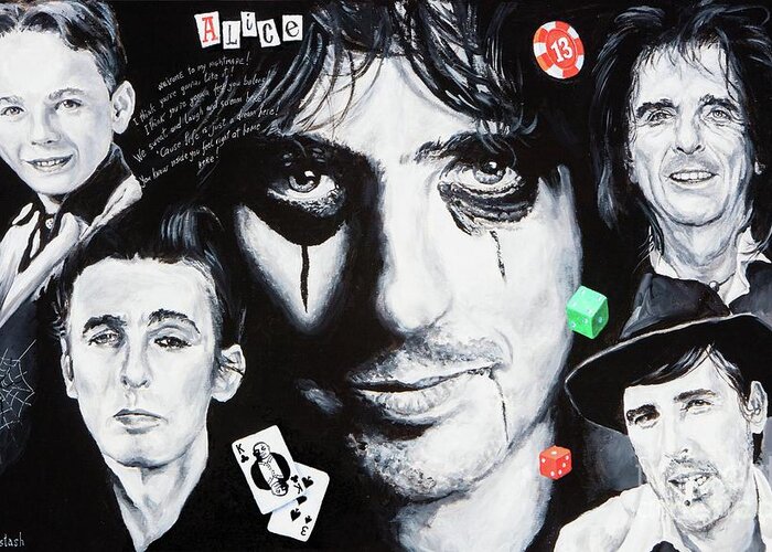 Alice Cooper Greeting Card featuring the painting Study of Alice by Igor Postash