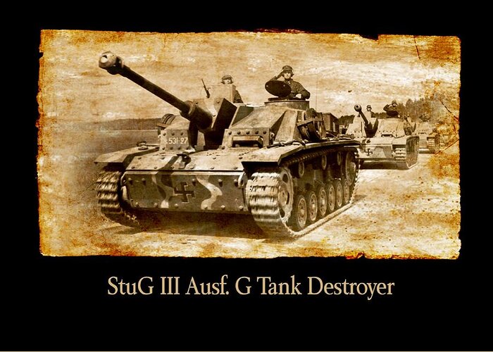 Sturmi Greeting Card featuring the digital art StuG III Ausf G Tank Destroyer by John Wills