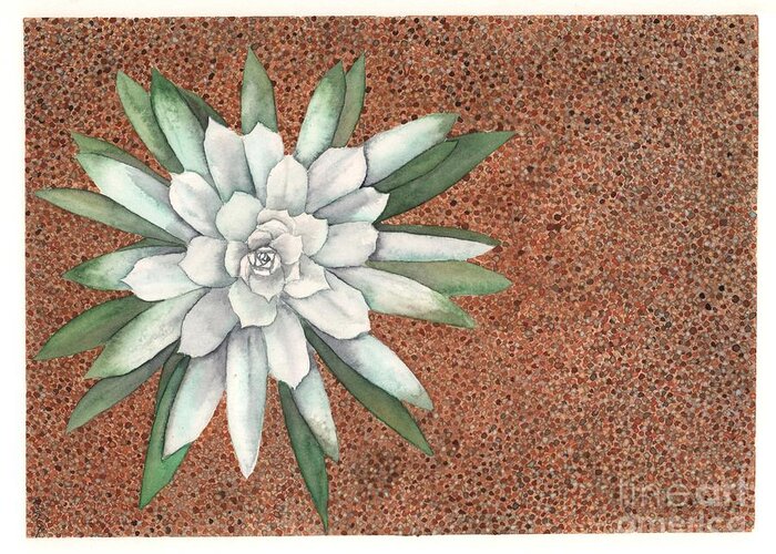 Succulent Greeting Card featuring the painting Succulent by Hilda Wagner