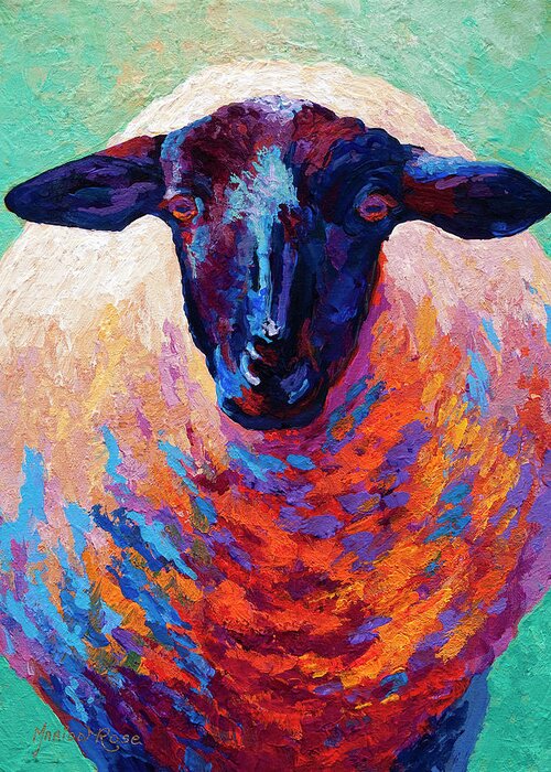 Suffolk Greeting Card featuring the painting Suffolk Ewe by Marion Rose