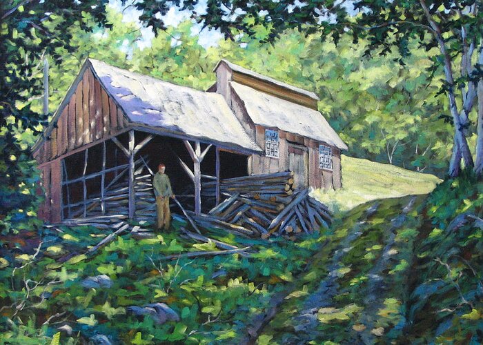 Sugar Shack Greeting Card featuring the painting Sugar Shack in July by Richard T Pranke