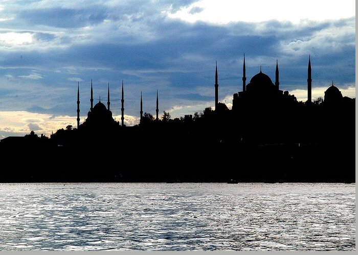 Turkey Greeting Card featuring the photograph Sultanahmet Camii Skyline Istanbul Turkey by Taiche Acrylic Art