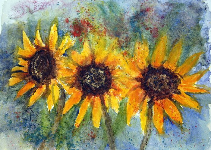 Summer Flowers Greeting Card featuring the painting Summer Brilliance by Anna Jacke