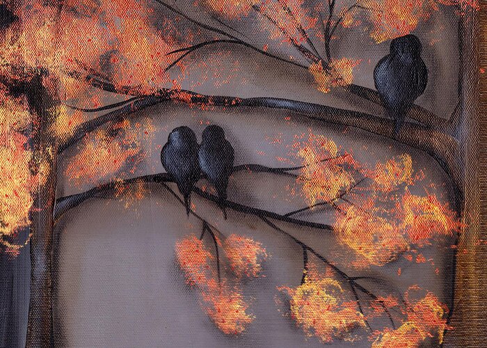 Birds Greeting Card featuring the painting Summer Evenings by Abril Andrade