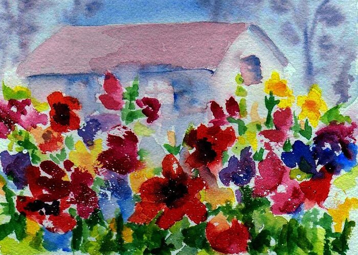 Flowers Greeting Card featuring the painting Summer Garden by Anne Duke