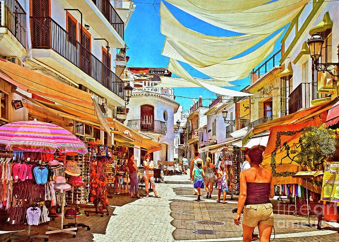Summer Greeting Card featuring the photograph Summer in Nerja by Mary Machare