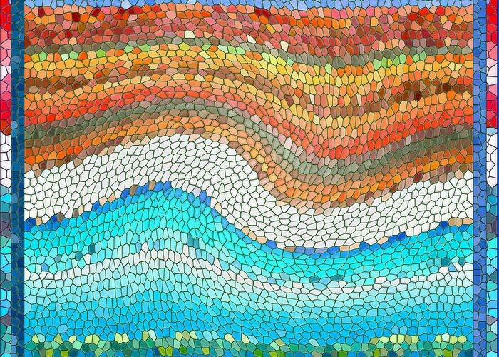 Colorful Greeting Card featuring the digital art Summer Mosaic by Melissa A Benson