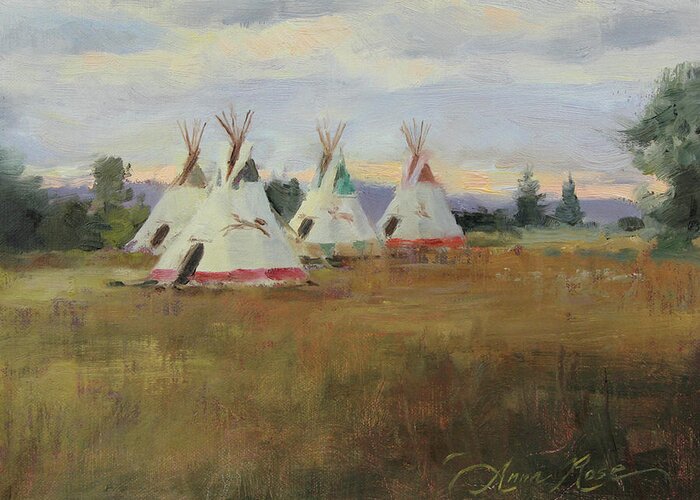 Plein Air Greeting Card featuring the painting Summer Nomads by Anna Rose Bain