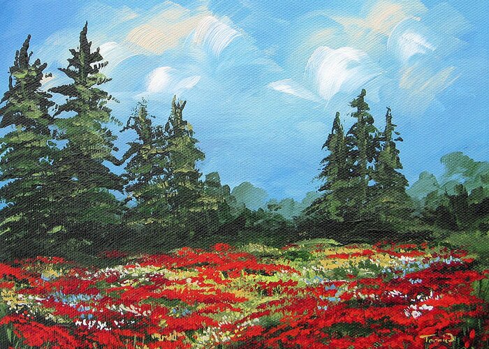 Poppies Greeting Card featuring the painting Summer Poppies III by Torrie Smiley