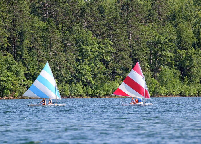 Summer Greeting Card featuring the photograph Summer Sailers by Brook Burling