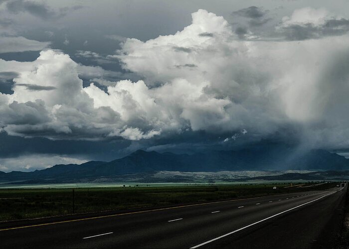 Utah Summer Storm Interstate 15 Greeting Card featuring the photograph Summer Storm by William Kimble