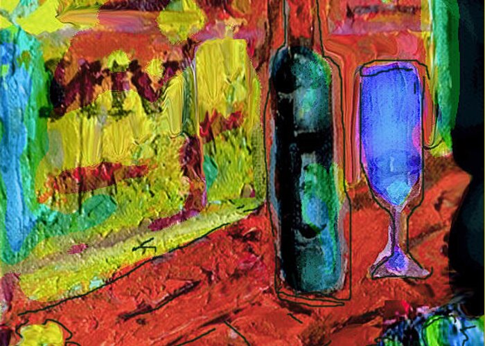 Original Art Greeting Card featuring the painting Summer Wine by Zsanan Studio