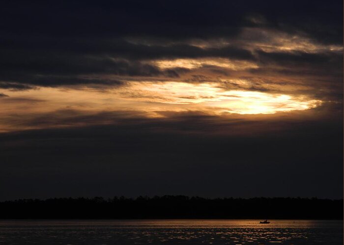 Sunset Greeting Card featuring the photograph Sun Setting Through Darkness 2 by Gallery Of Hope 