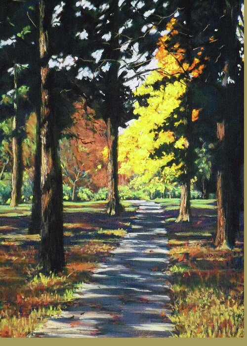 Landscape Greeting Card featuring the pastel Sun-Shade Path by Diana Colgate
