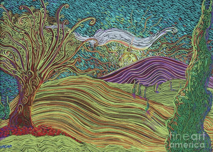Squiggles Greeting Card featuring the painting Sun Valley by Stefan Duncan