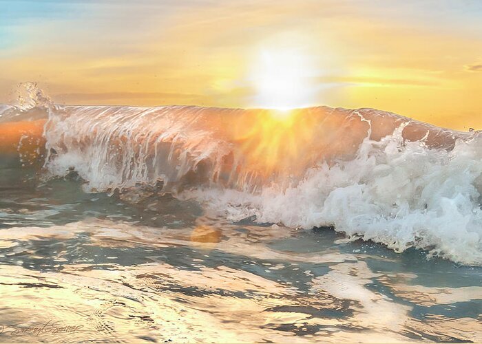 Sunburst Greeting Card featuring the photograph Sunburst waves by Stacey Sather