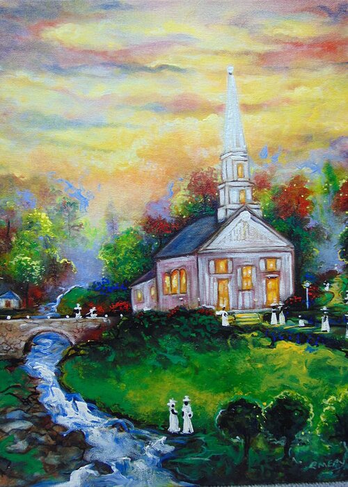 Landscape Greeting Card featuring the painting Sunday by Emery Franklin