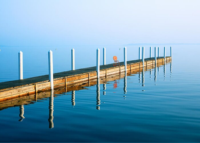 Chair Greeting Card featuring the photograph Sunday Morning Pier by Todd Klassy