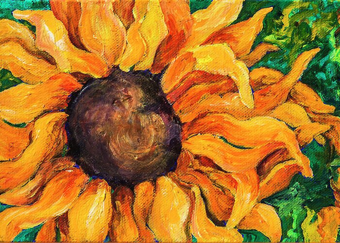 Sunflower Greeting Card featuring the painting Sunflower #5 by Sally Quillin