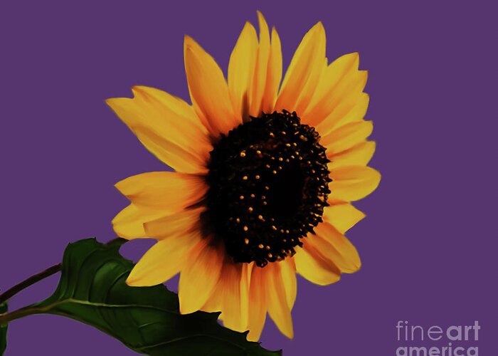 Sunflower Greeting Card featuring the painting Sunflower p1 by Gull G