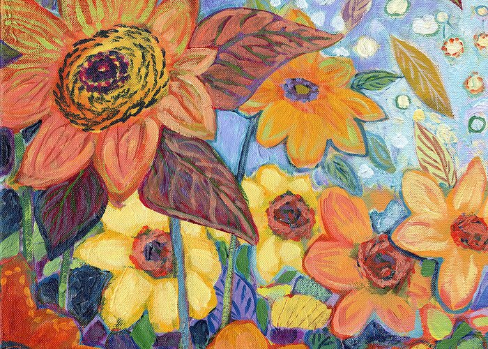 Sunflower Greeting Card featuring the painting Sunflower Tropics Part 1 by Jennifer Lommers