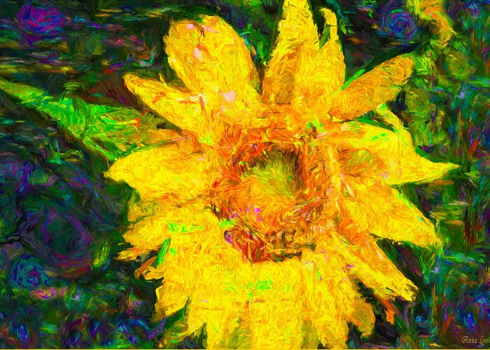 Sunflower Greeting Card featuring the photograph Sunflower van Gogh by Anna Louise