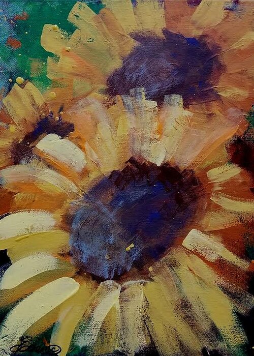 Sunflower Greeting Card featuring the painting SunflowerB by Terri Einer