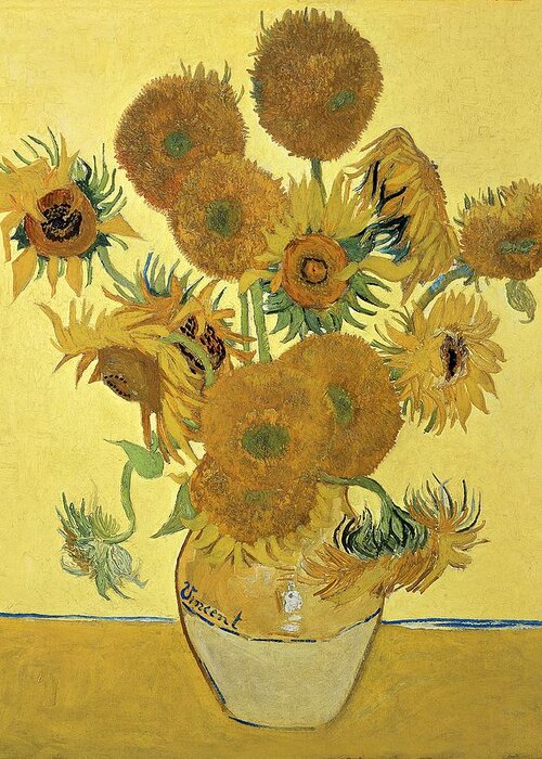 Sunflowers Greeting Card featuring the painting Sunflowers, 1888 by Vincent Van Gogh